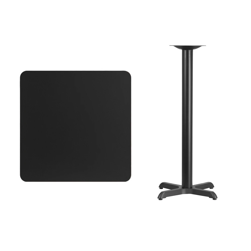 30'' Square Black Laminate Table