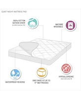 Madison Park Quiet Nights Quilted Diamond Down Alternative Waterproof 300 Thread Count Cotton Sateen Mattress Pad