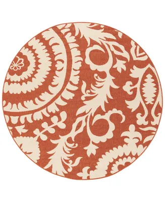 Closeout! Livabliss Alfresco Alf-9613 Rust 5'3" Round Area Rug, Indoor/Outdoor