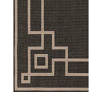 Livabliss Alfresco Alf-9630 Black 2'3" x 7'9" Runner Area Rug, Indoor/Outdoor