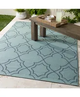 Surya Alfresco Alf-9652 Aqua 8'9" x 12'9" Area Rug, Indoor/Outdoor