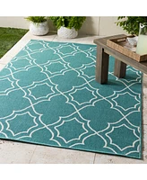 Livabliss Alfresco Alf-9653 Teal 5'3" x 7'6" Area Rug, Indoor/Outdoor