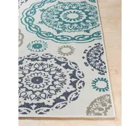 Closeout! Surya Alfresco Alf-9665 Teal 2'3" x 4'6" Area Rug, Indoor/Outdoor