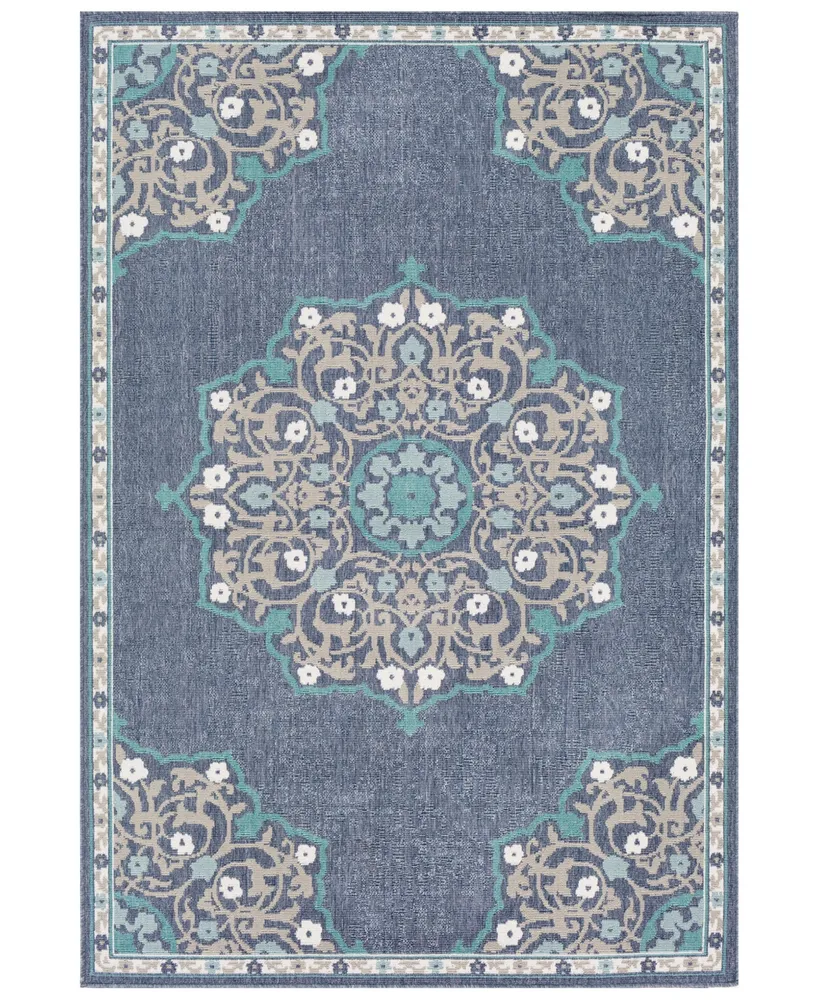 Surya Alfresco Alf-9678 Charcoal 3' x 5'6" Area Rug, Indoor/Outdoor