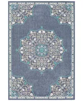 Surya Alfresco Alf-9678 Charcoal 3' x 5'6" Area Rug, Indoor/Outdoor