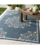 Closeout! Livabliss Alfresco Alf-9678 Charcoal 3' x 5'6" Area Rug, Indoor/Outdoor