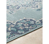 Closeout! Livabliss Alfresco Alf-9687 Aqua 5'3" Round Area Rug, Indoor/Outdoor