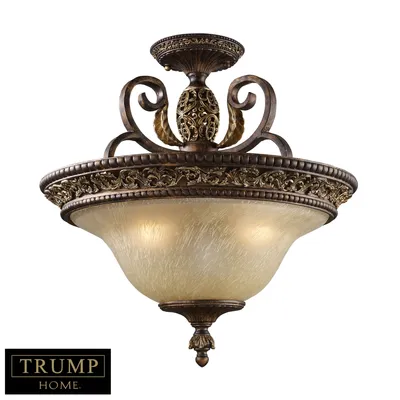 Regency 3-Light Semi-Flush in Burnt Bronze