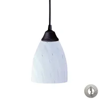 Classico 1 Light Pendant in Dark Rust and Simply White Glass - Includes Adapter Kit