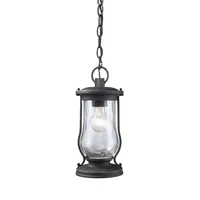 Farmstead 1-Light Outdoor Pendant in Matte Black