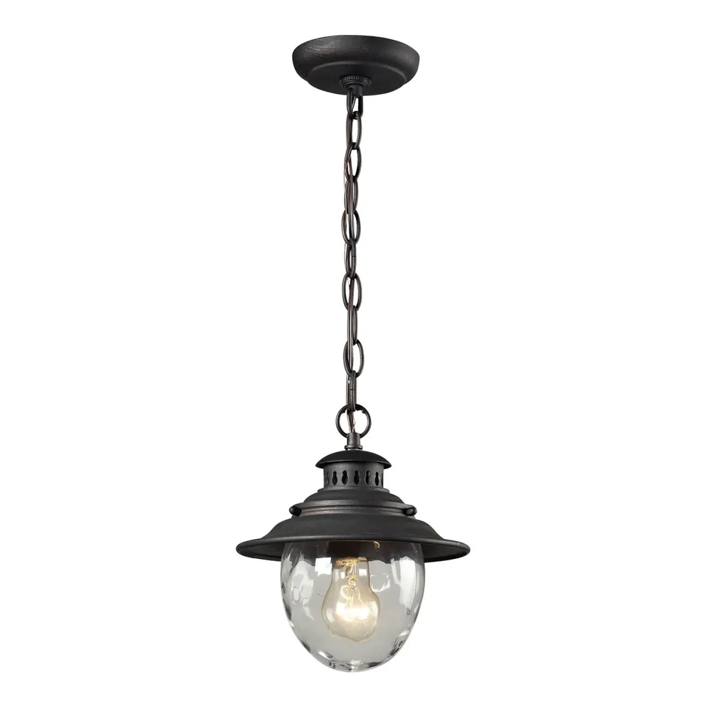 1 light outdoor pendant in Weathered Charcoal