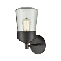 Mullen Gate 1 Light Outdoor Wall Sconce in Oil Rubbed Bronze with Clear Glass