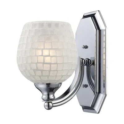 Vanity 1 Light Chrome Finish with Glass