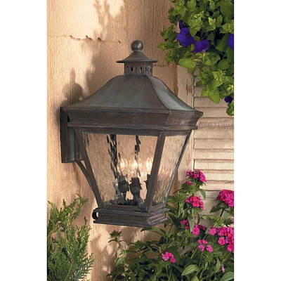 Artistic Ltg-Wall Lantern, Charcoal, Water Glass