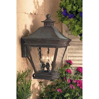 Artistic Ltg-Wall Lantern, Charcoal, Water Glass
