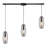 Menlow Park 3-Light Linear Pendant in Oiled Bronze