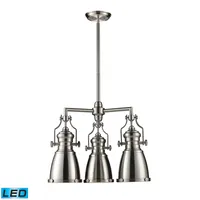 Chadwick 3-Light Chandelier in Satin Nickel - Led, 800 Lumens (2400 Lumens Total) with Full Scale Dimming Range