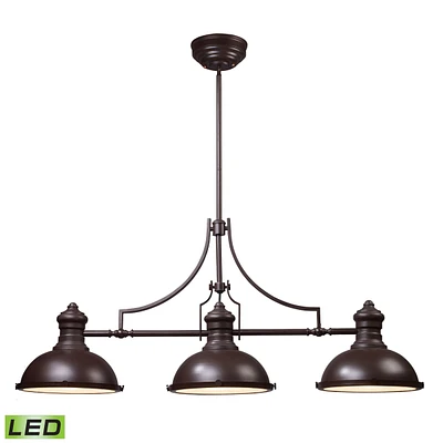 Chadwick 3-Light Billiard/Island Light in Oiled Bronze - Led, 800 Lumens (2400 Lumens Total) with Fu