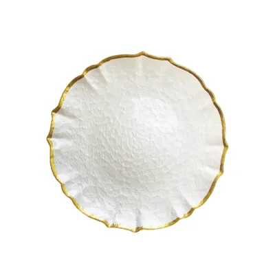 Jay Import American Atelier Ice Queen Pearl Gold Charger Plate