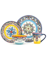 Euro Ceramica Zanzibar 16 Pc. Dinnerware Set, Service for 4