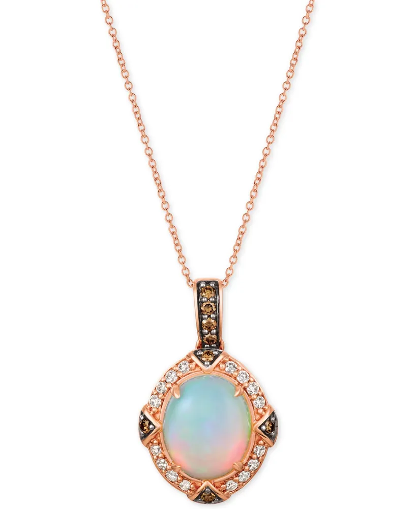 Le Vian Opal (2-1/5 ct. t.w.) & Diamond (3/8 ct. t.w.) 22" Pendant Necklace in 14k Rose Gold