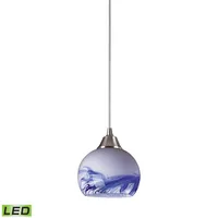 1 Light Pendant in Satin Nickel and Mountain Glass