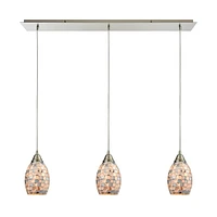 Capri Light Pendant in Satin Nickel and Gray Capiz Shell