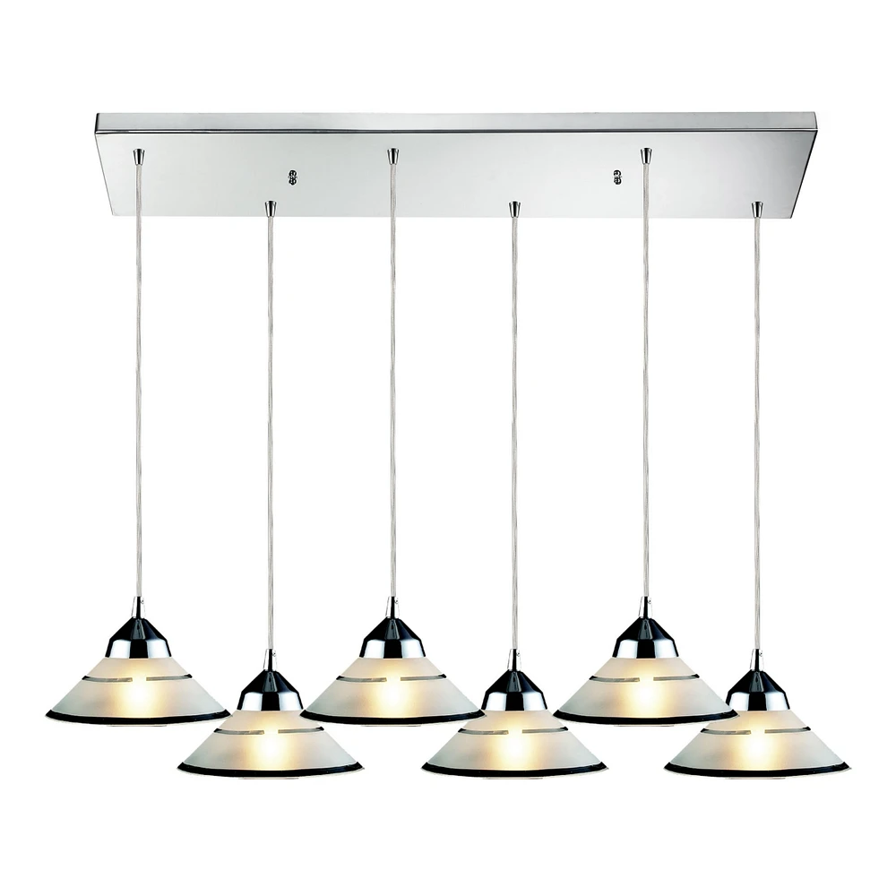 Refraction 6- Light Pendant in Polished Chrome