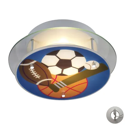 Novelty 2 Light Sports-Themed Semi Flush - Includes Adapter Kit