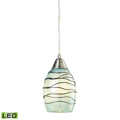 Vines Collection 1 light pendant in Satin Nickel - Led Offering Up To 800 Lumens (60 Watt Equivalent)