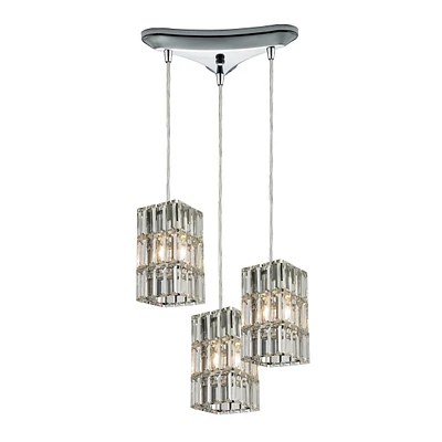 Cynthia Collection 3 light pendant in Polished Chrome