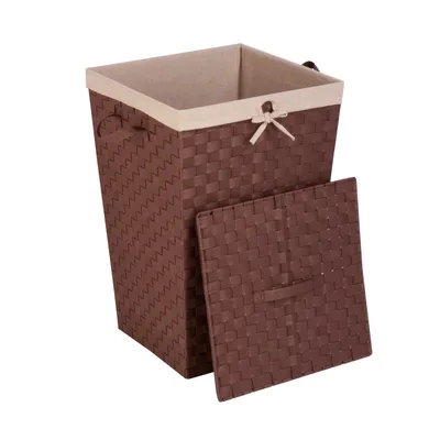 Honey Can Do Decorative Woven Hamper with Lid