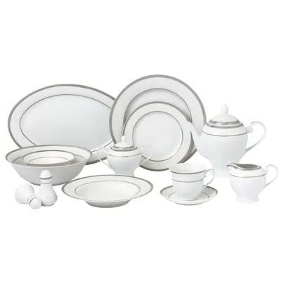 Lorren Home Trends Ashley 57-pc Dinnerware Set, Service for 8