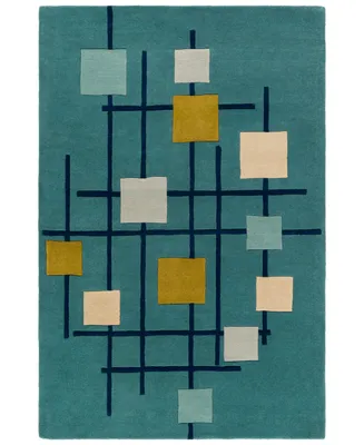 Livabliss Forum Fm-7201 Teal 4' x 6' Area Rug