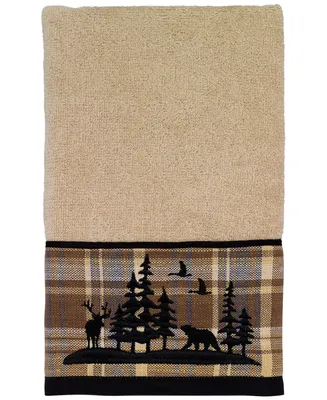 Avanti Woodville Plaid Bordered Cotton Hand Towel, 16" x 30"