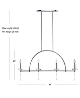 Jonathan Y Doris 4-Light Linear Metal, Crystal Led Pendant