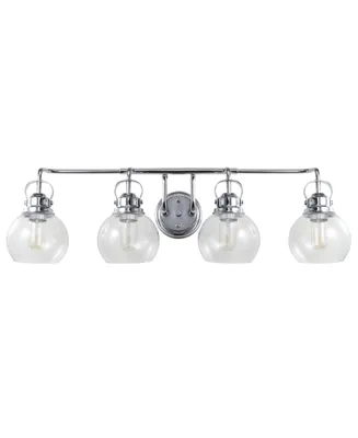 Jonathan Y Shirley 4-Light Metal, Bubbled Glass Vanity Light