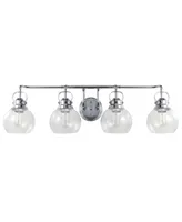 Jonathan Y Shirley 4-Light Metal, Bubbled Glass Vanity Light