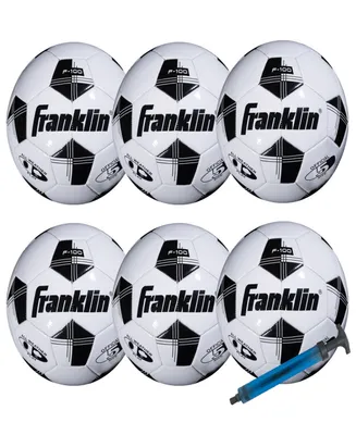 Franklin Sports Size Comp 100 6 Pack of Soccerballs Pump