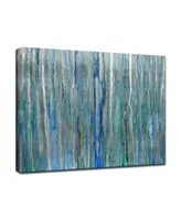 Ready2HangArt 'Rain' Abstract Blue Canvas Wall Art