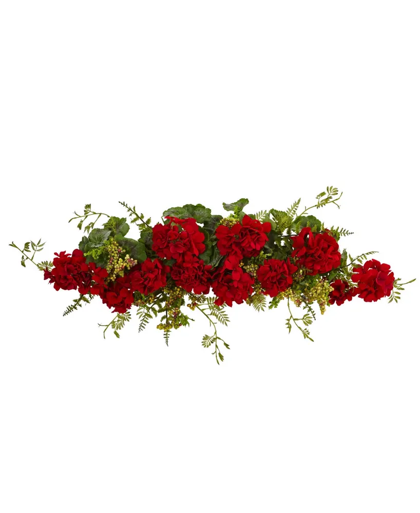 Nearly Natural 32" Geranium & Berry Swag