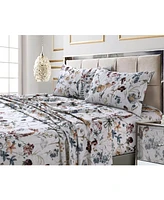 Amalfi Printed 300 Tc Cotton Sateen Extra Deep Pocket King Sheet Set