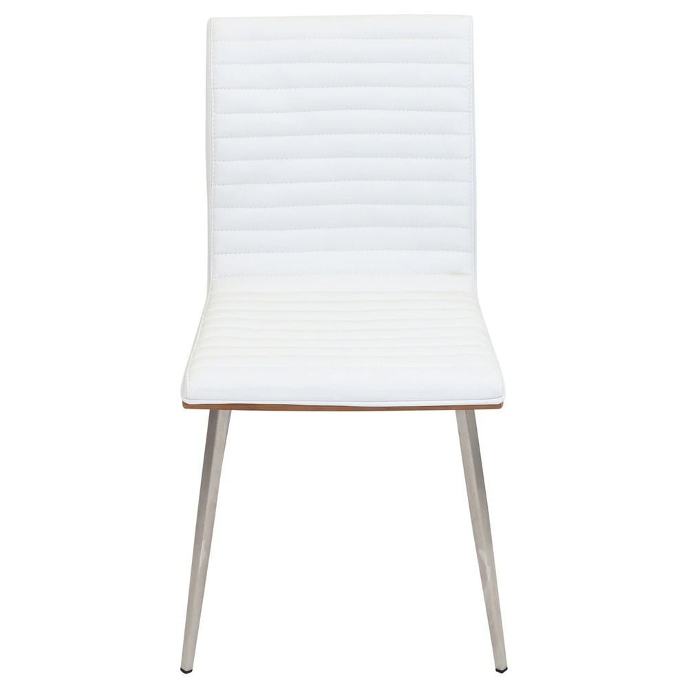 Lumisource Mason Chair with Swivel in Stainless Steel and Faux Leather Set of 2