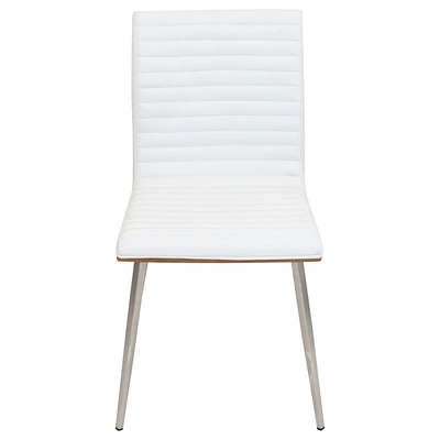 Lumisource Mason Chair with Swivel in Stainless Steel and Faux Leather Set of 2