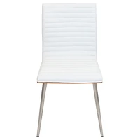 Lumisource Mason Chair with Swivel in Stainless Steel and Faux Leather Set of 2