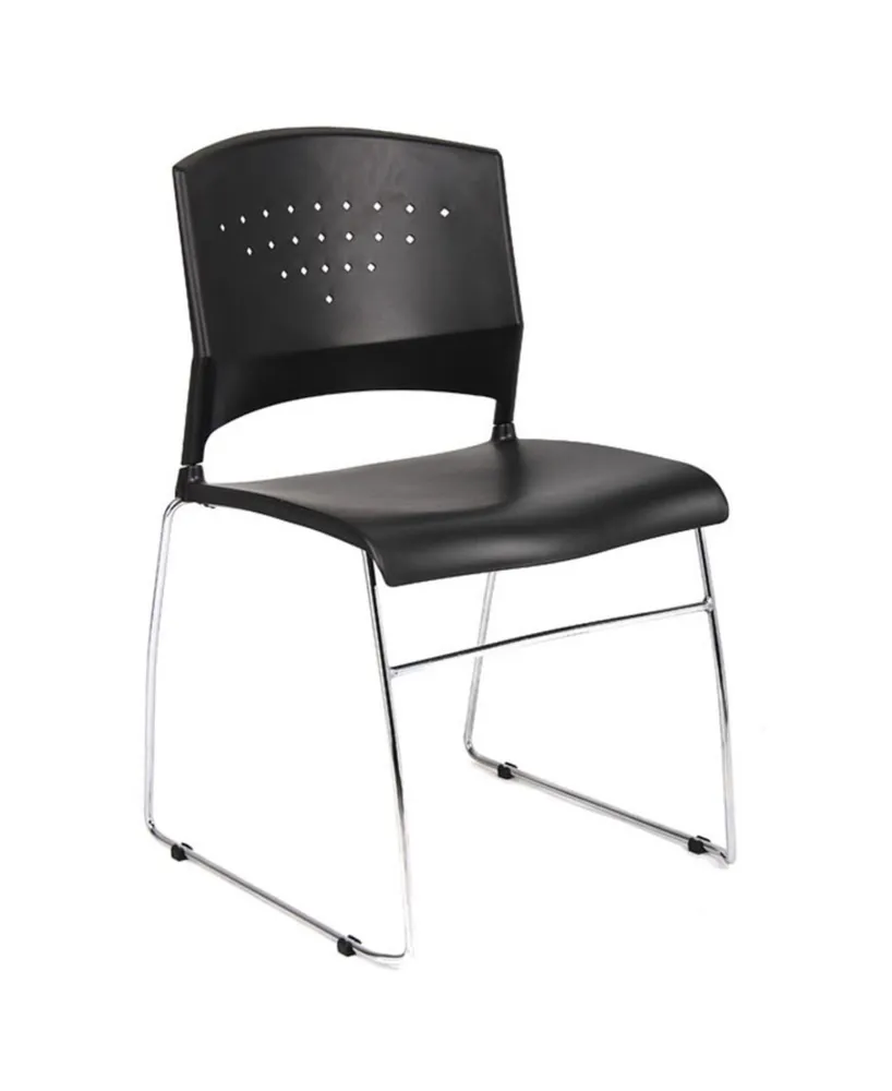 Boss Office Products Stack Chair With Chrome Frame