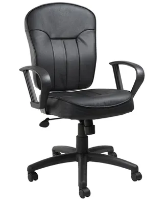 Boss Office Products Leather Task Chair W/ Loop Arms