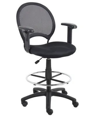 Boss Office Products Mesh Drafting Stool with Adjustable Arms