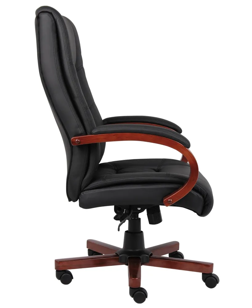 Boss Office Products High Back Executive Wood Finished Chair