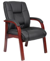Boss Office Products Mid Back Wood Finished Guest Chair